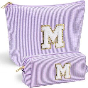 Purple Cute Travel Makeup Bag - Preppy Makeup Bag Sweet 16 Gifts Sister